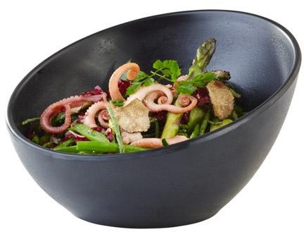 [506471] Kom melamine steenlook 16.0x16.0x10.0cm Zen zwart 0.3 liter