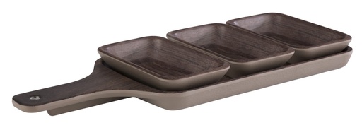 [506487] Melamine Kom 11.5x7.0x2.5cm 0.1 liter Eikenhout design