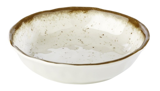 [506509] Melamine bord 20.0x20.0x4.5cm steenlook bruin met witte rand