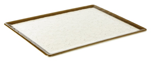 [506512] GN 1/2 Melamine bak 32.5x26.5x1.5cm Stone Art bruin met witte rand