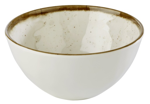 [506514] Kom 15.0x7.5cm 0.6 liter Stone Art decor bruin met witte rand melamine