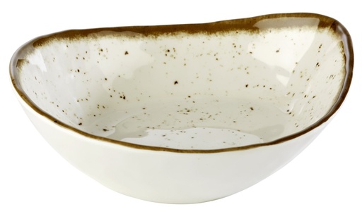 [506515] Schaal 23.0x19.0x6.5cm Stone Art bruin met witte rand melamine binnenzijde