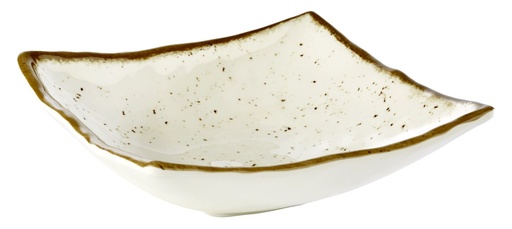 [506517] Schaal 19.0x19.0x6.0cm Stone Art bruin met witte rand melamine binnenzijde