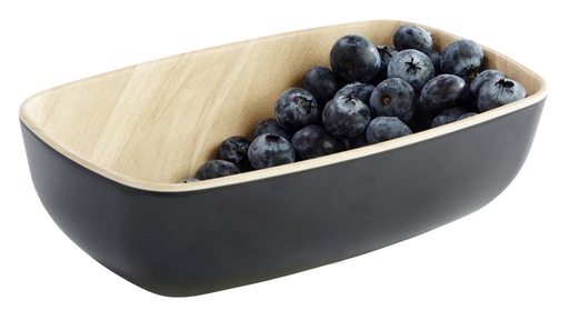 [506519] Schaal GN 1/9 Frida binnenzijde melamine houtlook buitenzijde zwart 17.6x10.8x5.5cm
