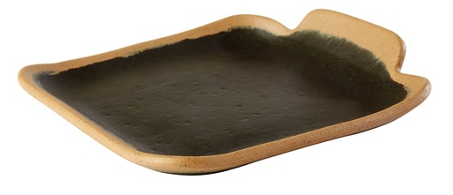 [506527] Bord 14.0x13.0x2.5cm Crocker melamine bruin met lichtbruine rand