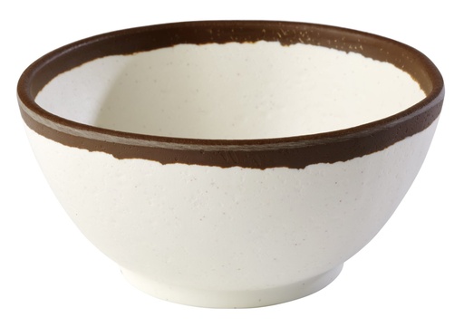 [506528] Kom Ø12.5xH6.0cm Crocker crème met bruine rand Melamine