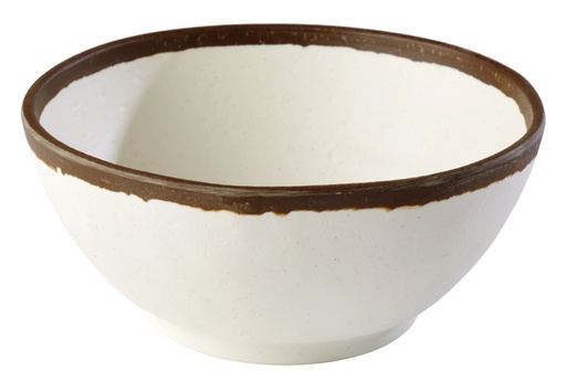[506530] Kom Crocker crème met bruine rand 16.0x16.0x7.0cm melamine