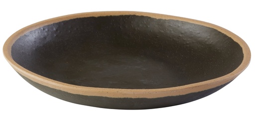 [506534] Melamine bord 20.5x20.5x3.0cm Crocker bruin met lichtbruine rand