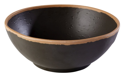 [506536] kom Ø 21.0x8.0cm Crocker bruin met lichtbruine rand Melamine