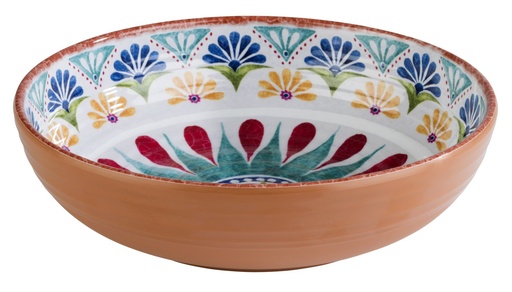 [506568] Schaal Ø20.5xH5.5cm Arabesque melamine terracotta decor
