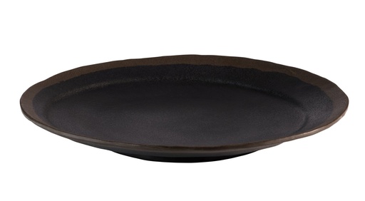 [506571] Bord melamine 28.0x3.5cm Marone zwart met bruine rand
