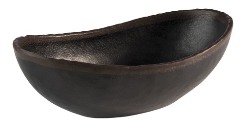 [506573] Kom 22.0x13.0xH7.5cm 0.6 liter Marone Melamine Zwart met bruine rand