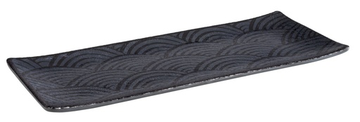 [506604] Serveerschaal melamine 29.0x12.0x1.5cm Dark Wave zwart