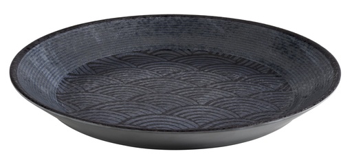 [506610] Melamine Kom Ø32.0x3.5cm Dark Wave zwart