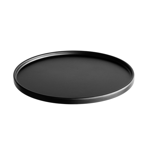 [506683] Melamine kopschotel 16.0x16.0x1.0cm zwart met antislipvoetjes
