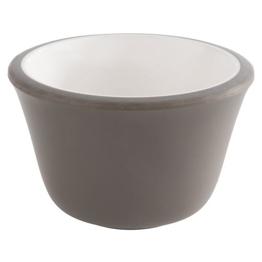[506684] Mini dipkom 6.0x6.0x4.0cm 40.0 ml set van 6 binnenzijde wit buitenzijde grijs melamine
