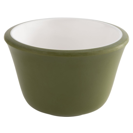 [506685] Melamine mini dipkom 40.0 ml 6.0x6.0x4.0cm wit van binnen groen van buiten set van 6