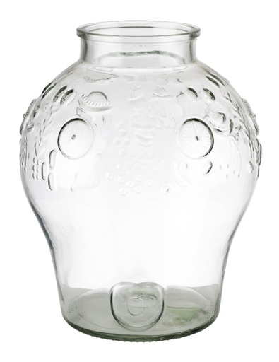 [506813] Glazen reservoir met deksel en PE-afdichting voor drank en fruit 105.0 liter 25.0x25.0x42.0cm