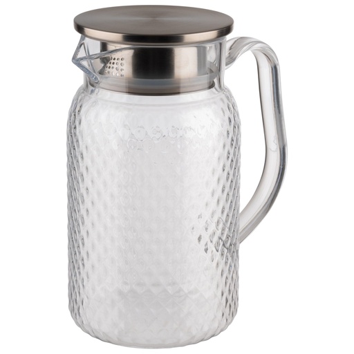 [506867] Kan transparant polycarbonaat met RVS deksel en siliconenring 1.0 liter 10.0x10.0x19.0cm