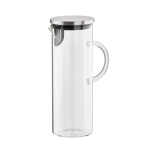 [506885] Glazen schenkkan met rvs deksel 1.5 liter Ø9.5x27.0cm