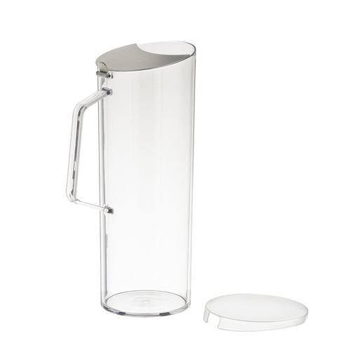 [506886] Graanvlokken dispenser 15.5x10.5x28.0cm transparant polycarbonaat onbreekbaar met mat rvs deksel