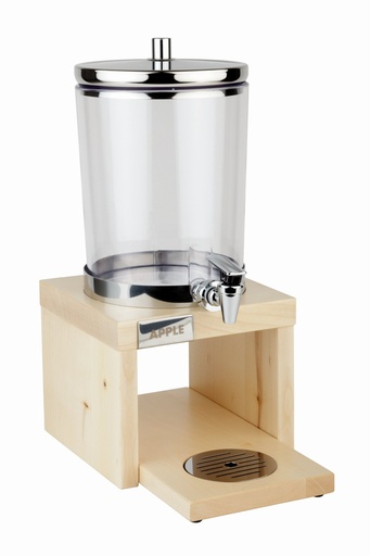 [506897] Drankdispenser met 2 koelelementen 4.0 liter 31x20x42cm serie Bride 18/8 RVS esdoornhout San Wood