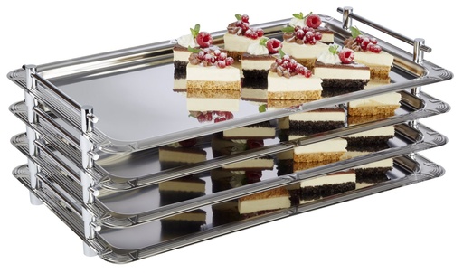 [506921] Dienblad GN 1/1 53.0x32.5x5.5cm Profi-lijn RVS 18/10 stapelbaar decorrand stapelhoogte 4.0 cm