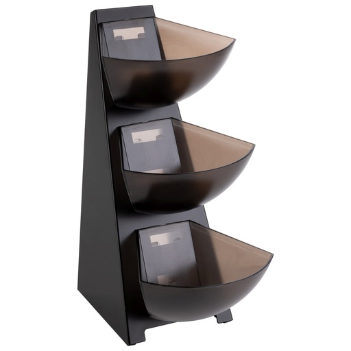 [506923] 3-laags etagerek plateau 19.0x24.0cm 21.0x16.0x41.0cm Zwart roestvrij staal