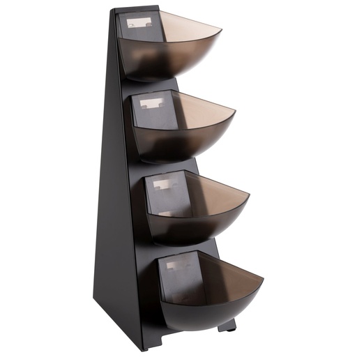 [506924] 4-laags presentatierek 32.0x19.5x53.0cm rvs 18/0 zwart