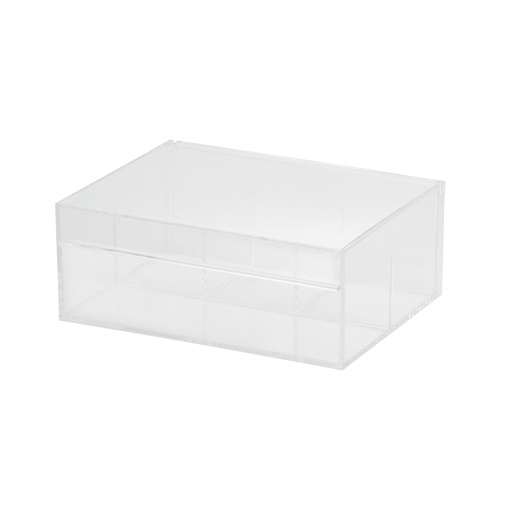 [506943] Breukvaste acryl theedoos 22.0x17.0x8.5cm kristalhelder