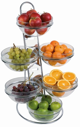 [506949] Etagère 4 etages 11-delige set 39x31x66cm Buffet Verchroomd metaal Arcoroc