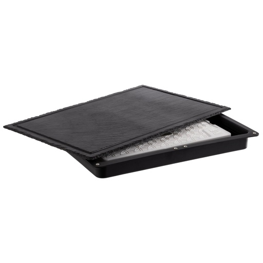 [506952] Gekoelde Buffetdisplay Set met Leistenen Serveerschaal 58.0x38.0x6.5cm naturel