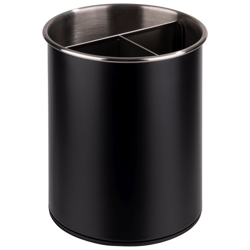 [506960] Draaibare RVS bestekbak 13.0x13.0x16.5cm matzwart met polypropyleen