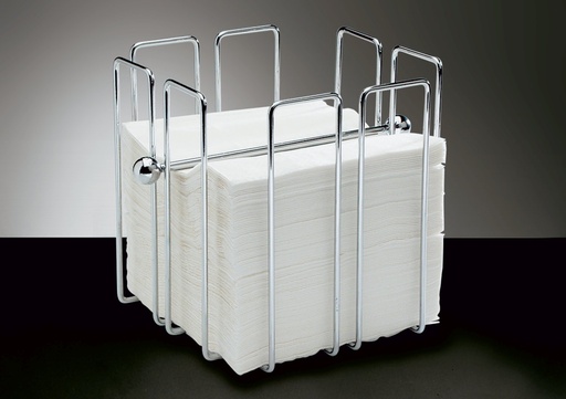 [506964] Servettenhouder draad voor 1/4-gevouwen servetten 19.0x19.0x19.0cm verchroomd