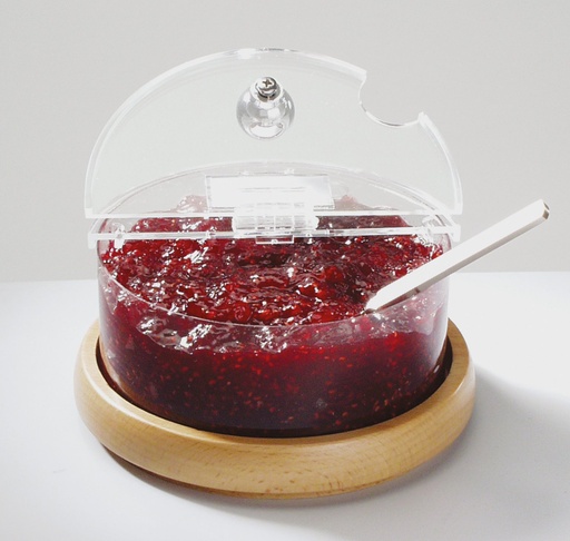 [506977] Koelschaal Top Fresh Mini Woo 4.0 stuks Kolom met houten basis Koeler Schaal Deksel met kaarthouder Ø 14.0x9.0cm hoog Koelpresenteerbladen Koelboxen