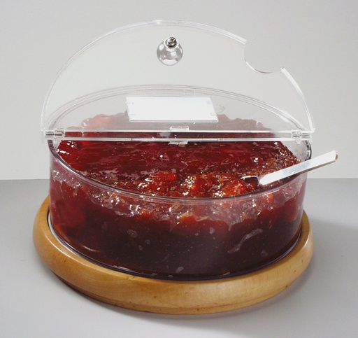 [506981] Koelschaal Top Fresh Maxi Woo 4 stuks Zuil met houten basis Koeler Kom Deksel met kaarthouder rond 22.0x14.0cm Koelplateaus Koelboxen 26.0x26.0x15.0cm