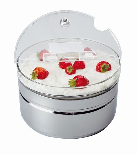 [506983] Koelopzetstukken met Basis set van 4 Ø 23.0cm H 14.0cm en Basis 24.0x24.0x14.0cm Fresh-Maxi rvs 18/10