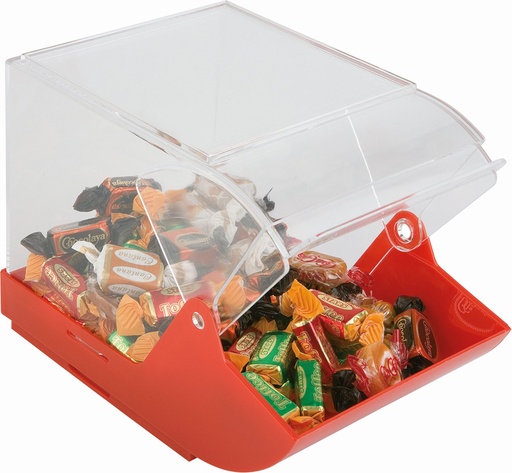[506986] Kunststof Gebaksbox Stapelbaar met Transparant Deksel 23.0x14.0x15.5cm Rood