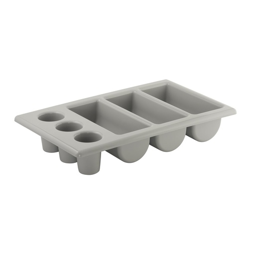 [506999] Bestekbak GN 1/1 53.0x32.5x10.0cm kunststof grijs 6 vakken vaatwasbestendig