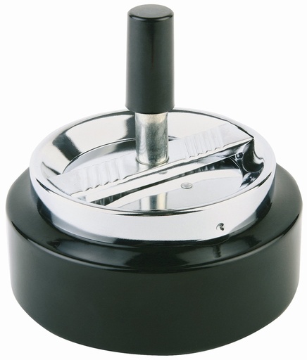 [507017] Drukasbak 10.5x10.5x11.0cm verchroomd metaal Zwart