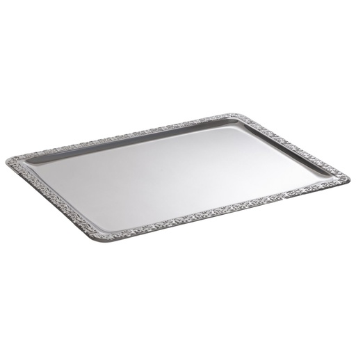 [507025] Dienblad 50.0x36.0x2.0cm Schöner Essen RVS