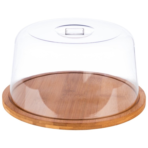 [507097] Bamboe serveerschaal met deksel 25.0x25.0x13.5cm Naturel