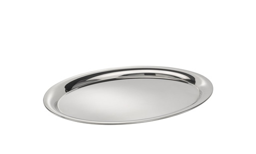 [507114] Ovaal dienblad 29.0x22.0x0.5cm Kaffeehaus 18/8 RVS hoogglans gepolijst rolrand