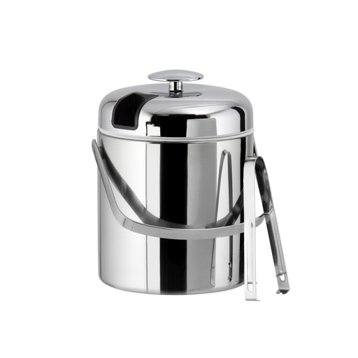 [507163] Ijsemmer set 1.3 liter 15.0x15.5x22.0cm Polar inclusief deksel ijstang uitlekrooster en draaghandvat rvs PP ABS