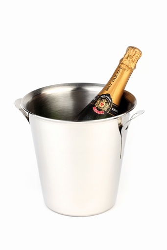 [507168] Wijnkoeler Rond 22.0x22.0x21.0cm Gesatineerd met Massieve Handgrepen en Omgerolde Rand RVS