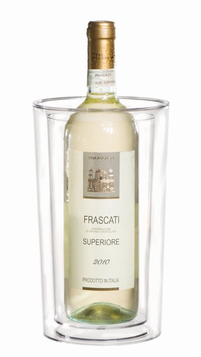 [507184] Dubbelwandige Flessenkoeler 13.5x13.5x23.0cm Pure transparant kunststof Sieger Design