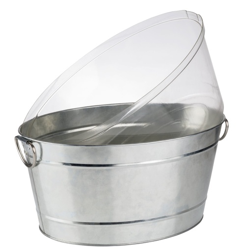 [507191] Gegalvaniseerde metalen drankkoeler met PVC voering en kunststof inzetstuk 18.0 liter 50.0x32.0x23.0cm