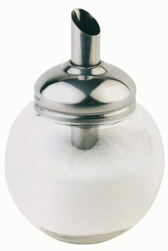 [507210] Suikerdispenser 150.0 ml rond Ø 8.5x12.0cm rvs glas