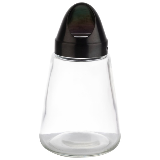 [507217] Snackdispenser met glazen reservoir rvs schroefdop 8.5x8.5x15.5cm Notouch Gunmetal-look