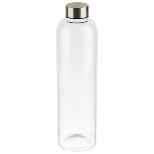 [507225] Drinkfles 1.0 liter LxBxH 7.5x7.5x28.5cm Everfill Glas met 18/8 RVS schroefdop